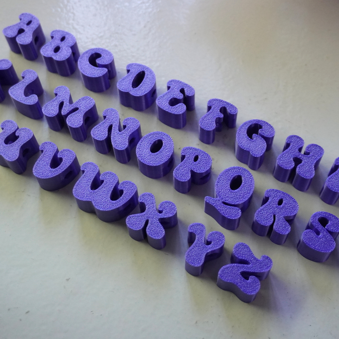 Design it Yourself | 3D Printed Groovy Letter Charms (Made to Order)